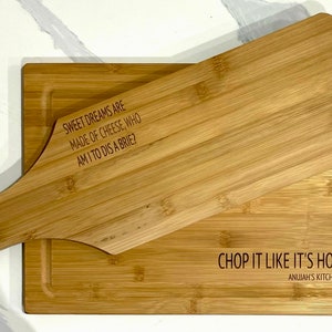 Bamboo Charcuterie Cheese Board, Laser Engraved Personalized Cheese Board