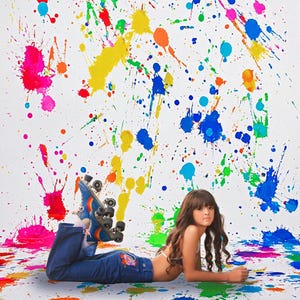 Colorful Paint Splatter Backdrop | Digital Download Background for Kids, Graduation & Sports Photography