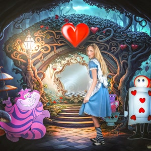 Alice backdrop, Wonderland backdrop, digital background, digital download, instant download, child backdrop, fantasy backdrop,
