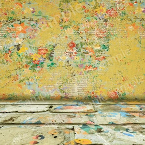digital backdrop, sunny background, studio backdrop, brick floor, yellow background, composite art, Photoshop, Photography, Child backdrop