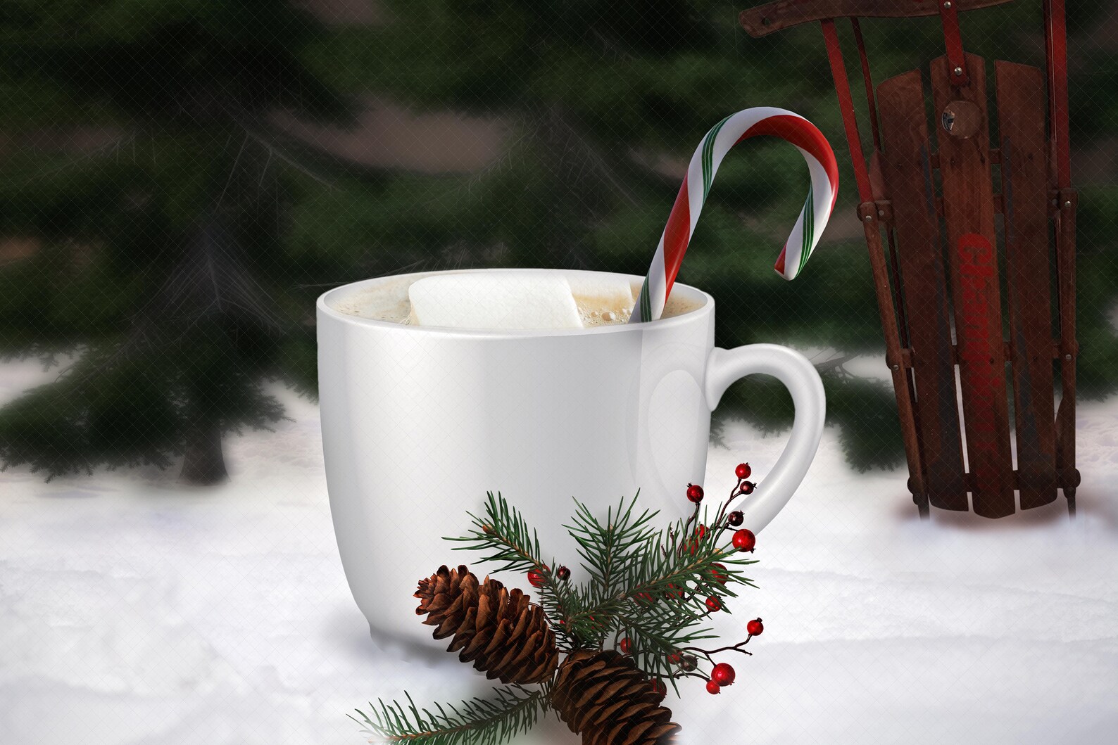 Hot Cocoa Backdrop, Christmas Background, Cocoa Background, Photoshop
