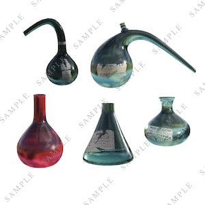 Apothecary jars, digital overlays, witch&#39;s potions, jar overlays, jar pngs, pretty jars, photoshop overlays, Halloween overlays, flasks
