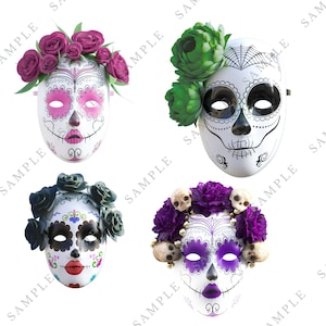 Day of the Dead, Mask Overlays, Photoshop overlays, Composite art, png overlays, Halloween overlays, Portrait art, Composite art, Digital