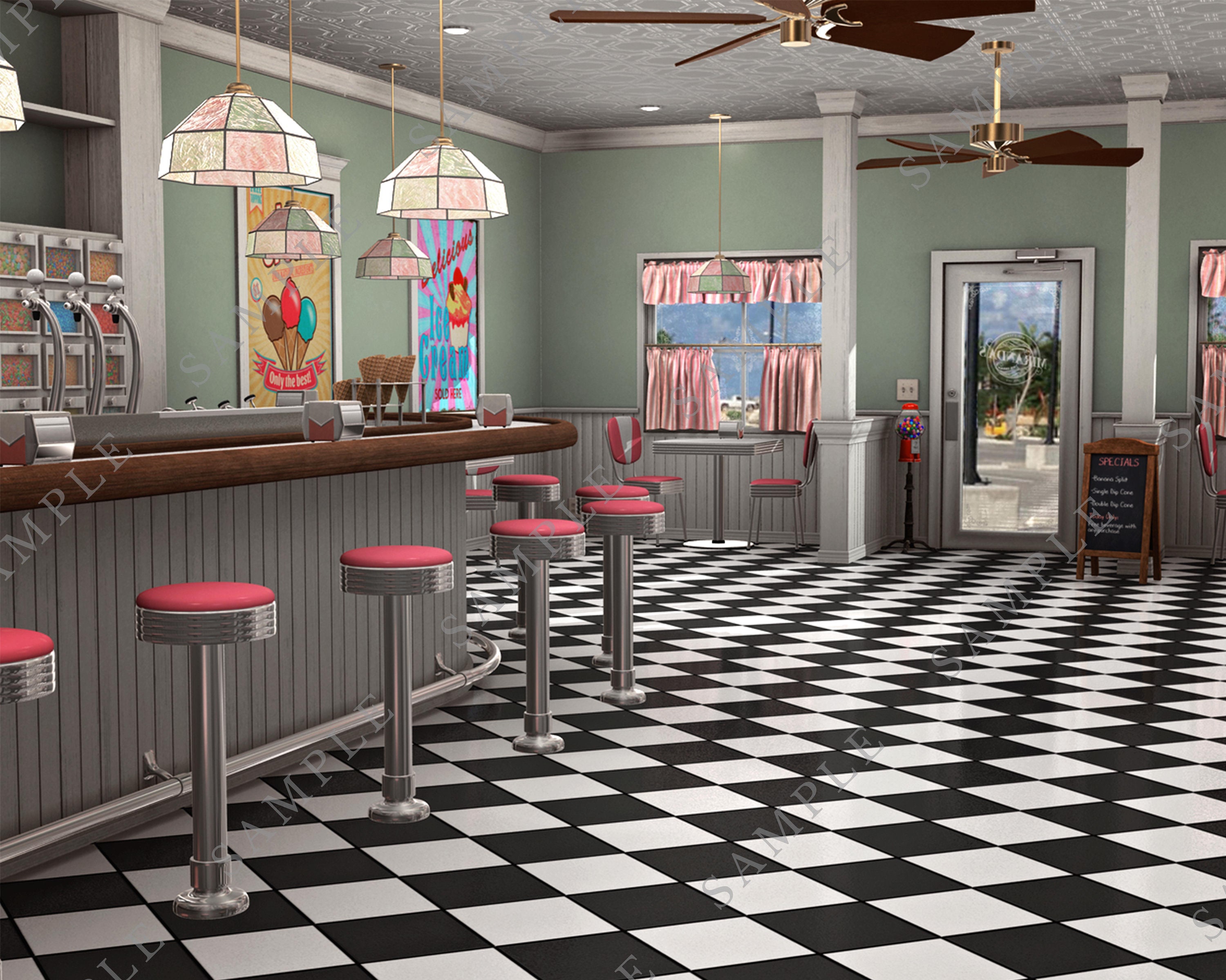 50s Ice Cream Shop - Customers can step away from today and enter an old  fashioned 50s style restaurant, complete w…