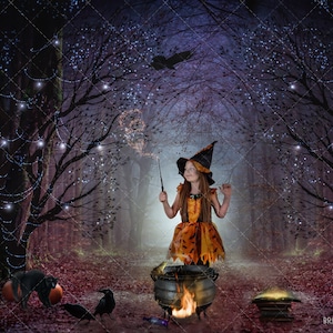 Halloween backdrop, witch background, witch’s cauldron, digital backdrop, instant download, digital download