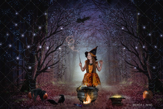 Halloween Backdrop Witch Background Witchs Cauldron - Etsy
