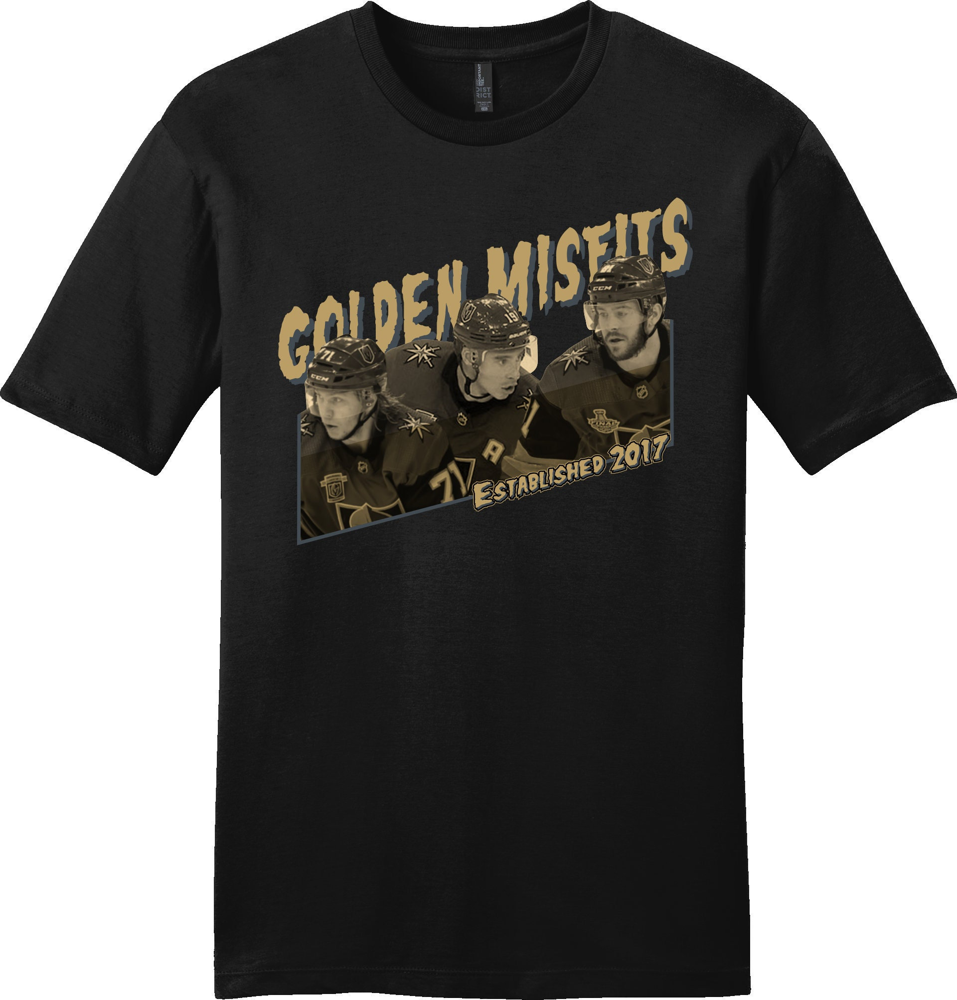 Youth Vegas Golden Knights #47 Luca Sbisa 2018 Stanley Cup Final Golden Misfits Black T Shirt