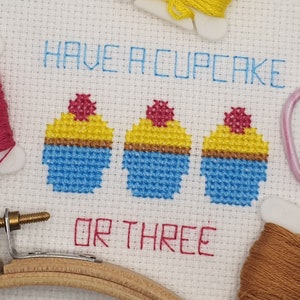 Have a Cupcake cross stitch pattern, PDF only