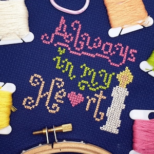 Always in my Heart Baby Loss Awareness charity cross stitch pattern, PDF only