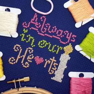 Always in our Hearts Baby Loss Awareness charity cross stitch pattern, PDF only