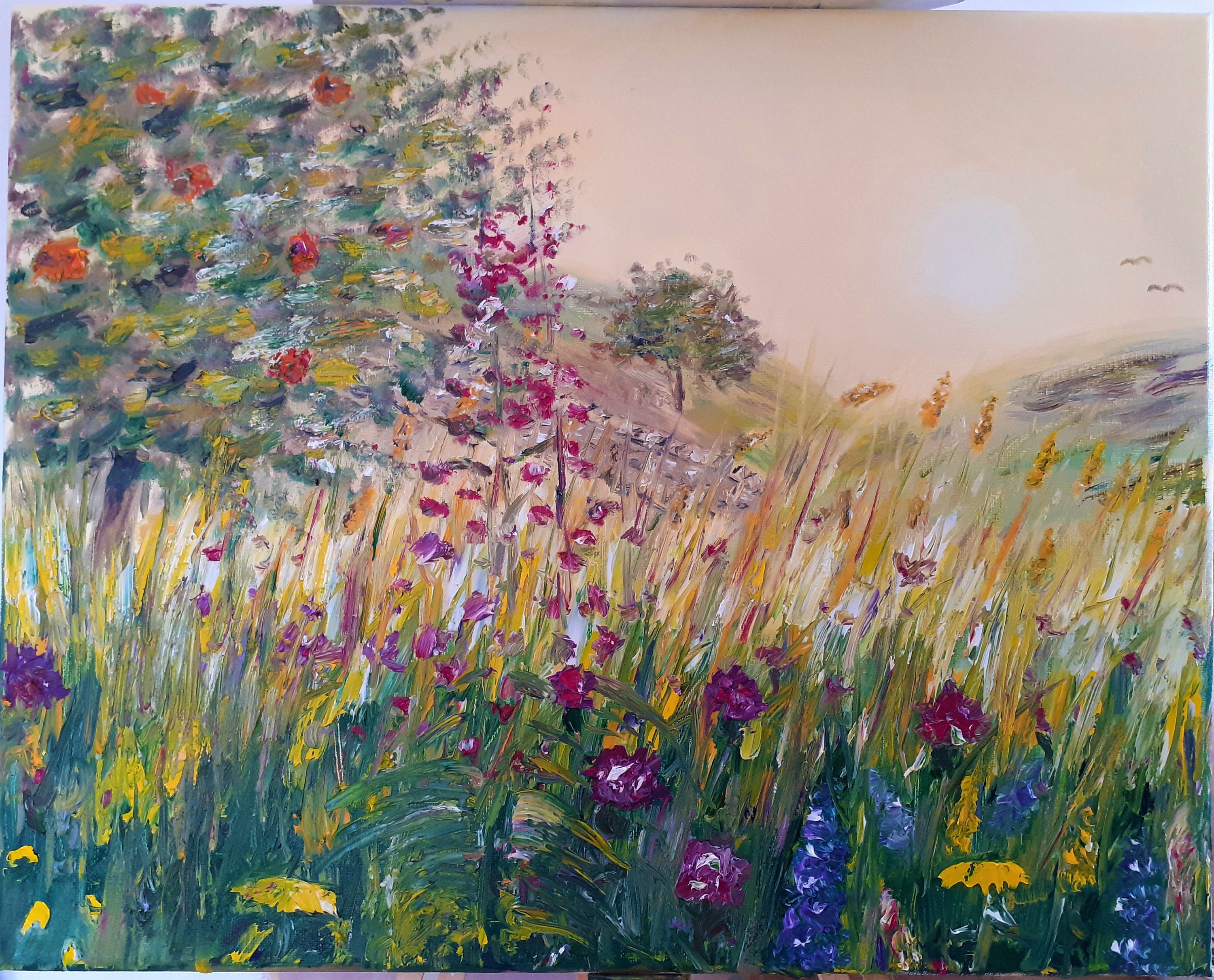 PRINT of Wildflower Meadow Oil Painting Etsy Denmark