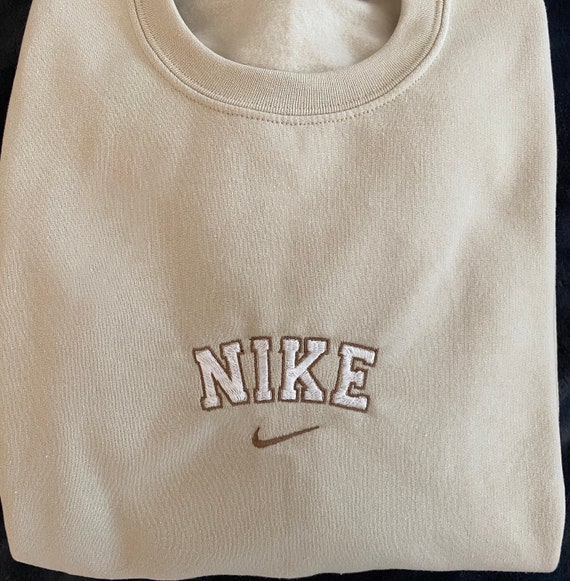 Custom Nike Inspired Vintage Logo BEIGE Hoodie/Crewneck | Etsy