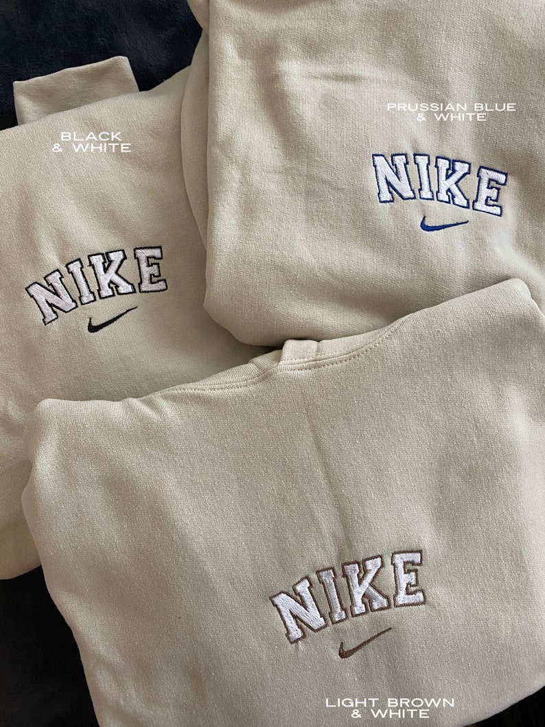 Custom Nike Inspired Vintage Logo BEIGE Hoodie/Crewneck | Etsy