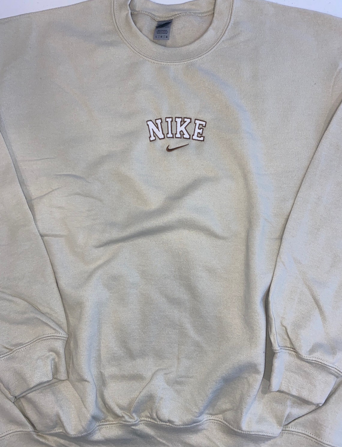 Custom Nike Inspired Vintage Logo BEIGE Hoodie/Crewneck | Etsy