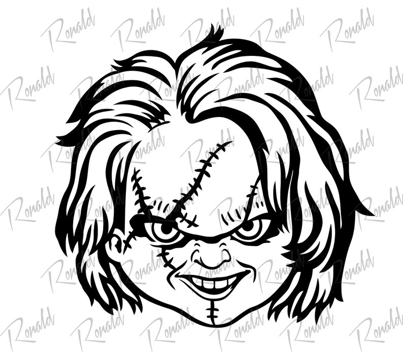 Chucky svg Chucky face Svg. Chucky vector Cricut Cameo Etsy