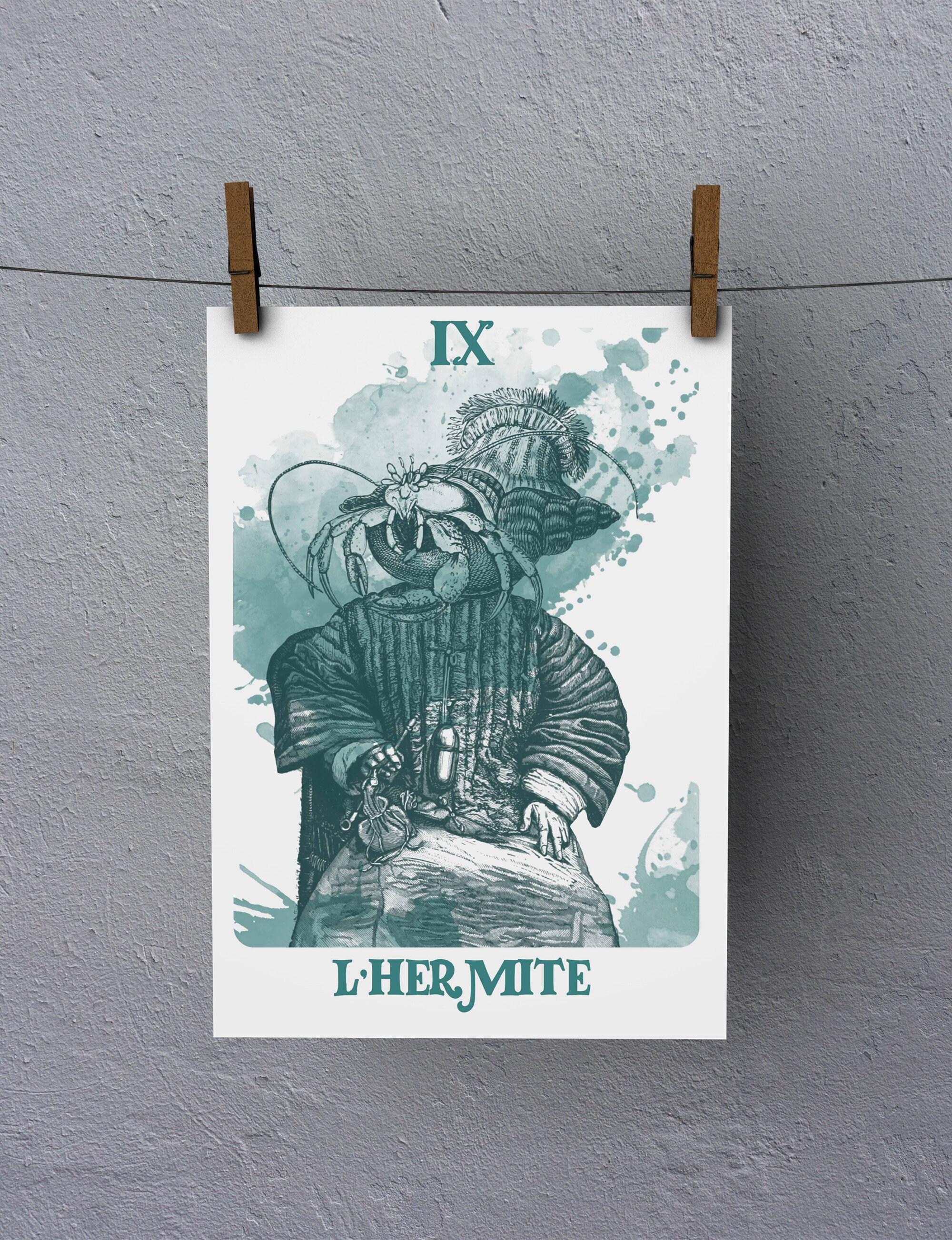 Affiche A4 - Carte de Tarot L'hermite