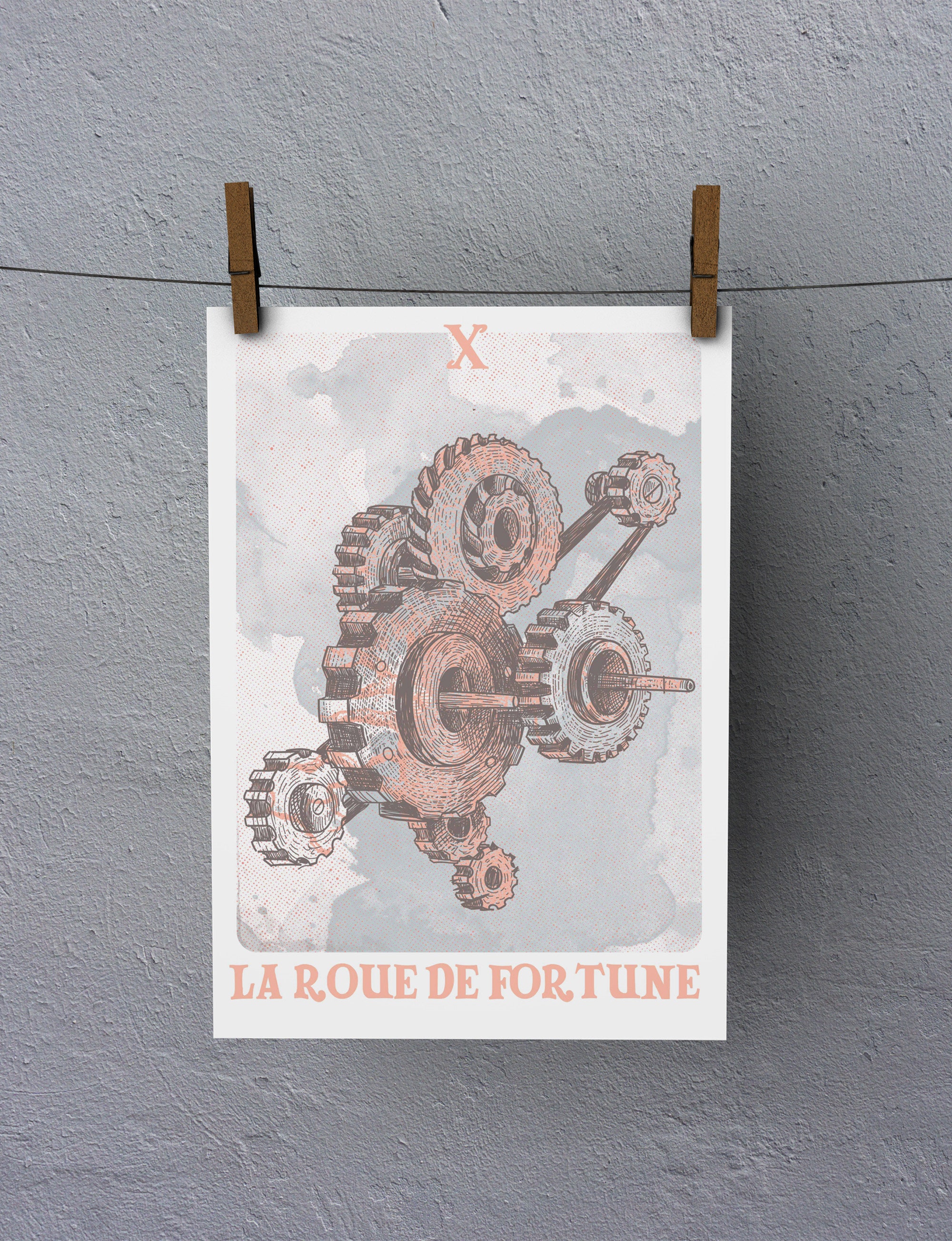 Affiche A4 - Carte de Tarot La Roue Fortune