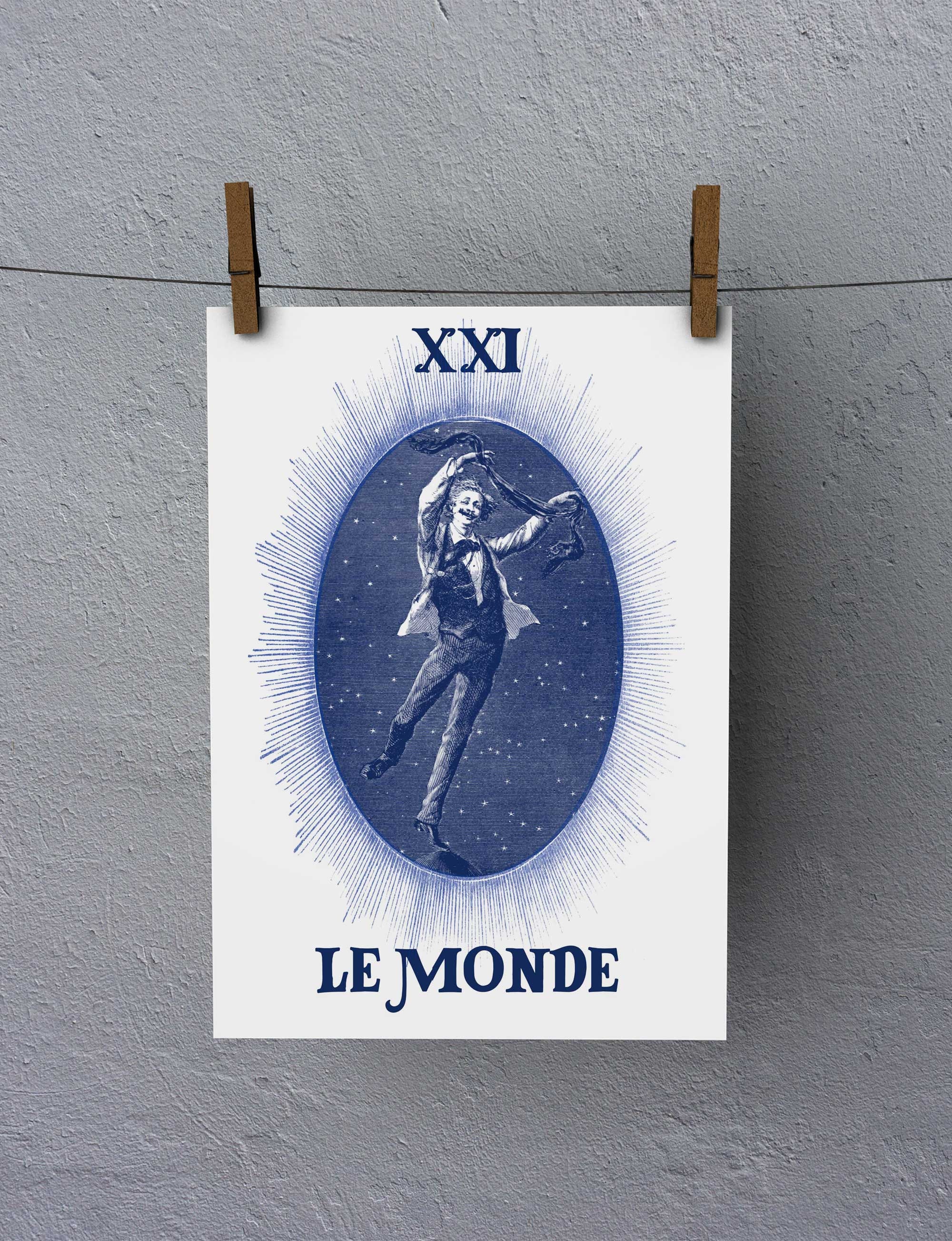 Affiche A4 - Carte de Tarot Le Monde