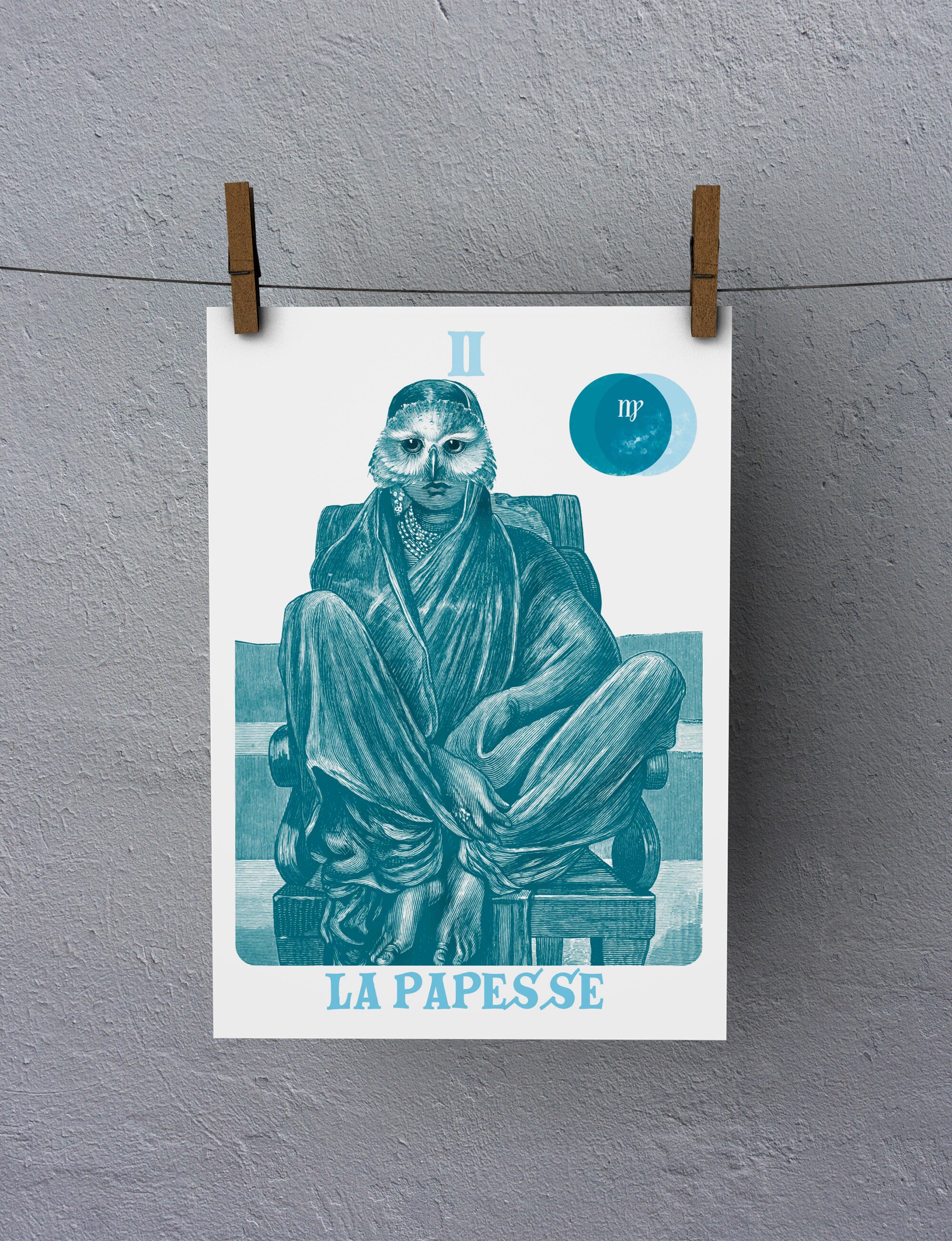 Affiche A4 - Carte de Tarot La Papesse