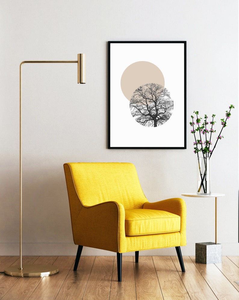 Aesthetic Feminine Wall Art Trendy Wall Art of a Circle and a Etsy