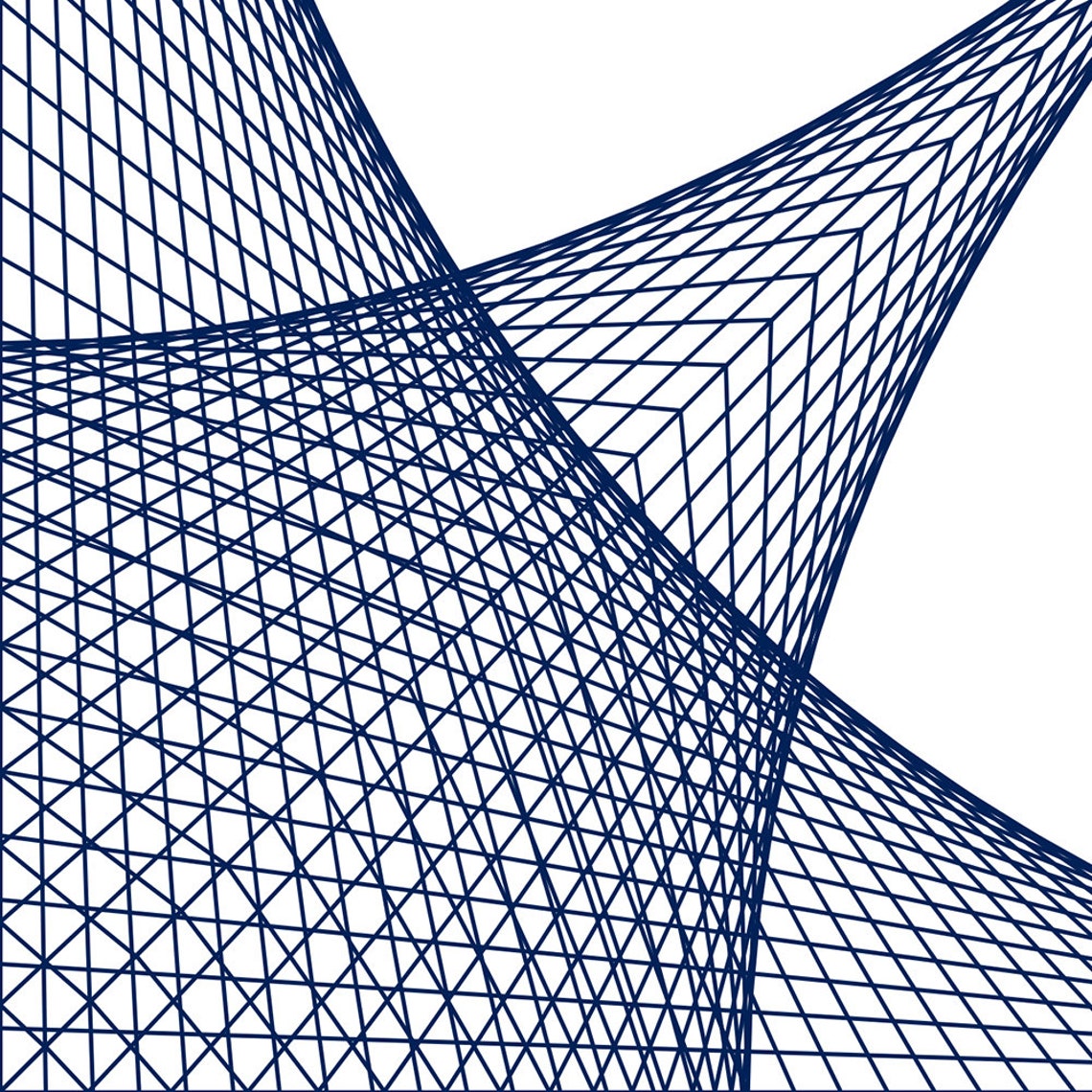 Parabolic Curves Art Star Printable Geometric Line Art - Etsy