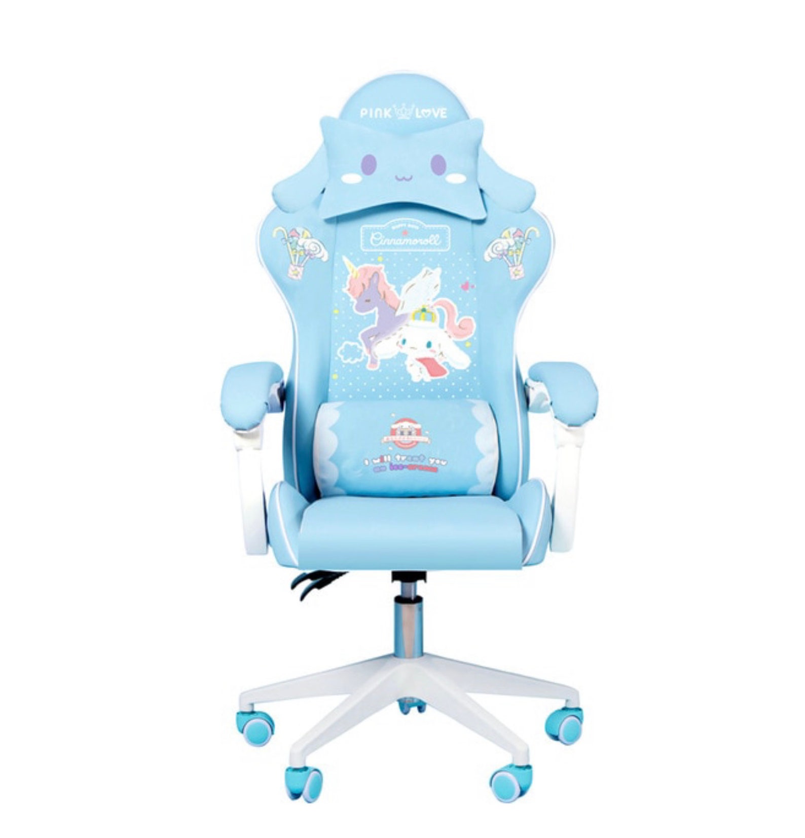 Luxury Kawaii Gaming Chairs Pastel Soft Blue Plush Floppy Dog Etsy