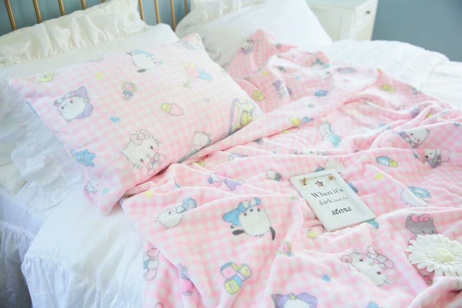 Cute Kawaii Super Soft and Velvety Blanket Pastel Pink Kitty Etsy