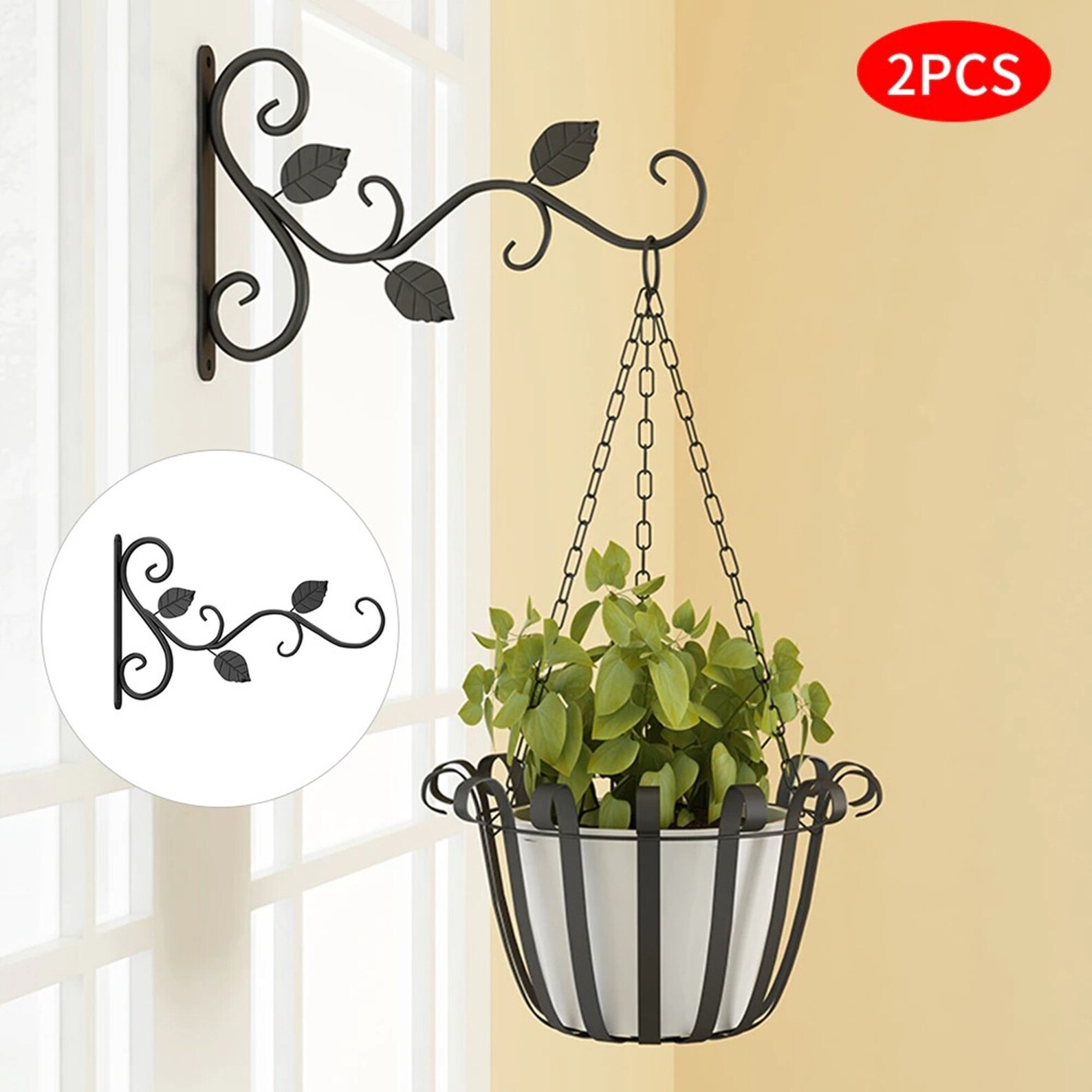 Hot sale 2 Pcs Hanging Plants Bracket Wall Hanging Flower Pot Etsy