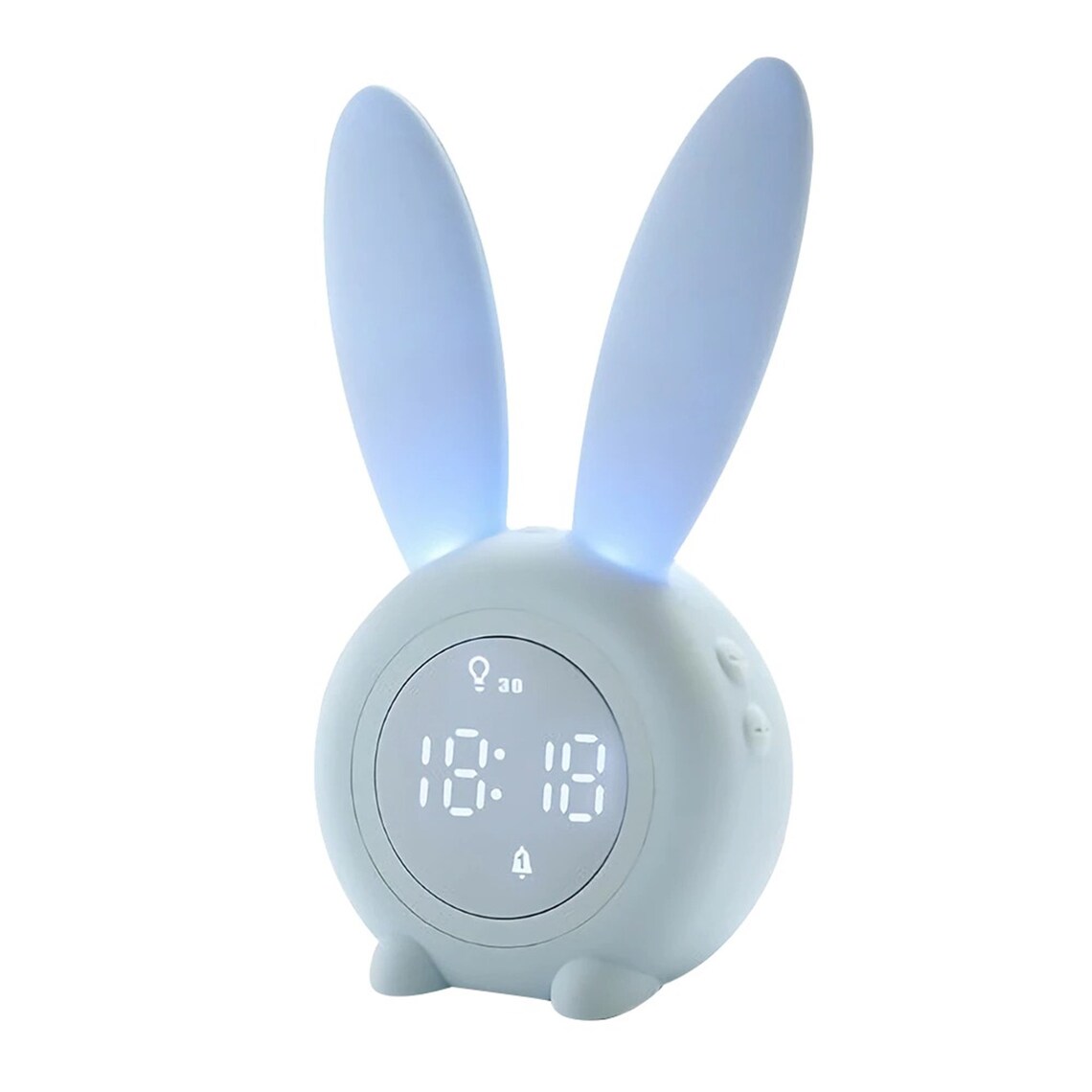 Cute Bunny Ear LED Digital Alarm Clock Electronic USB Sound Etsy