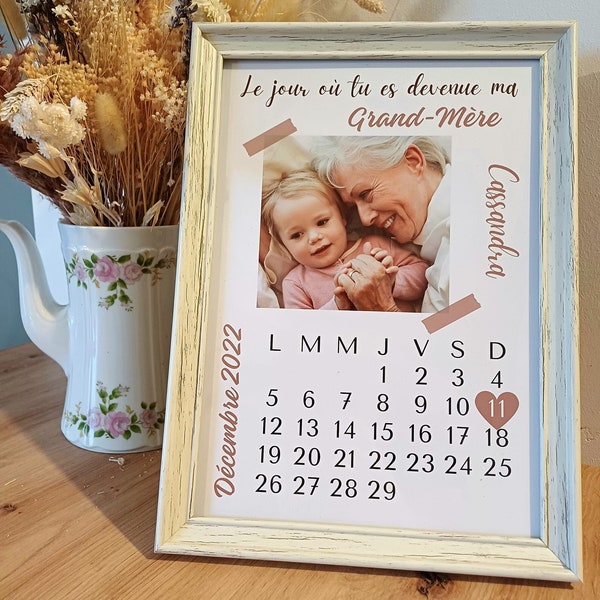 Affiche mamie grand mère date importante calendrier