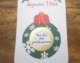 carte à gratter - annonce grossesse - mariage - baptême - cadeau Noël