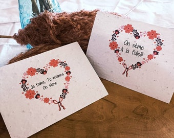 Carte à planter ~ fleurs sauvages  ~ saint valentin ~ déclaration d'amour