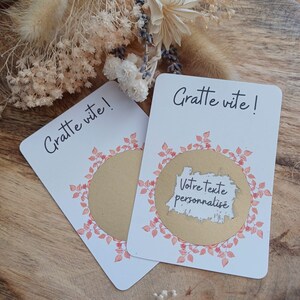 carte à gratter personnalisée / annonce grossesse originale / ticket / tonton tata Témoin Parrain marraine mariage anniversaire bapteme