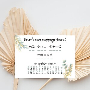 Carte message secret - annonce grossesse - mariage - demande témoin parrain marraine - message codé image 3