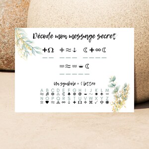Carte message secret - annonce grossesse - mariage - demande témoin parrain marraine - message codé image 2