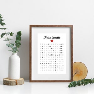 Cadre Photo Scrabble Personnalisé - Letterart Fait Main - Thème Famille