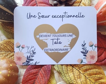 Rubbelkarte - Schwangerschaftsanzeige Großeltern, Tante, Onkel, Pate, Patin. Frankreich