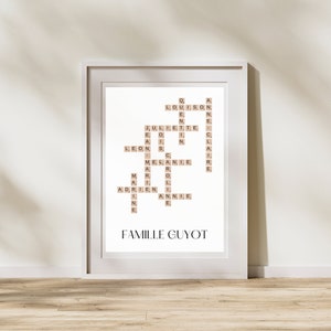 Personalized scrabble family poster ~ mixed family ~ recomposed family ~ Christmas gift