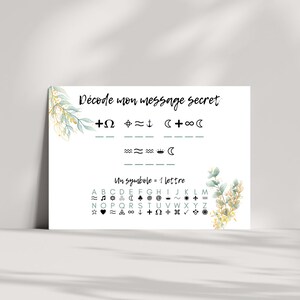 Carte message secret - annonce grossesse - mariage - demande témoin parrain marraine - message codé image 5