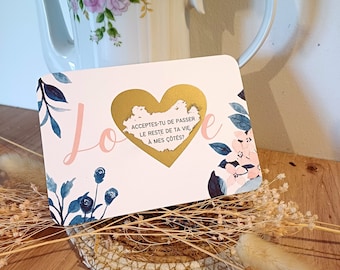 carte à gratter personnalisée - annonce grossesse - demande mariage - surprise - grossesse - grands parents - bon pour - personnalisable