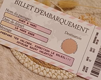 Rubbel-Bordkarte – personalisiertes Flugticket – Überraschungsreise – Urlaub – Wochenende – Rubbelkarte – Ticket
