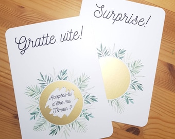 carte à gratter - annonce grossesse - mariage - baptême