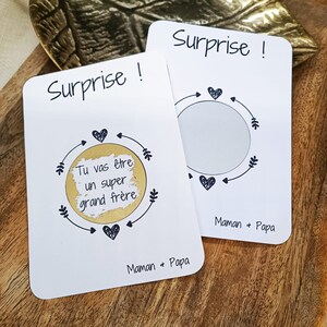 Carte à gratter personnalisé ~ annonce grossesse ~ demande parrain marraine ~ demande témoin - demande mariage - bon pour