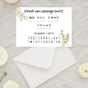 Carte message secret - annonce grossesse - mariage - demande témoin parrain marraine - message codé image 4