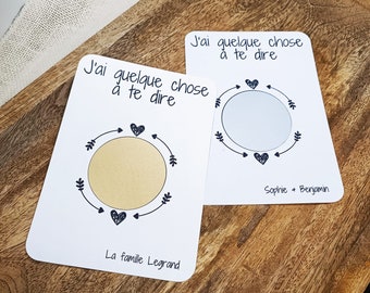 Carte à gratter ~ annonce grossesse ~ demande parrain marraine ~ demande témoin