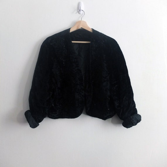 Crushed Velvet Beaded Bolero