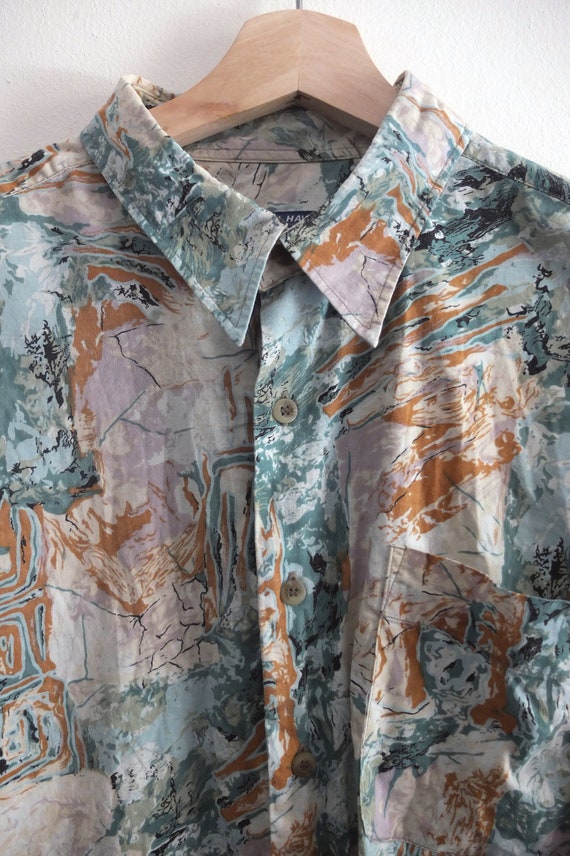 Vintage Hawaiian/Forest print Shirt