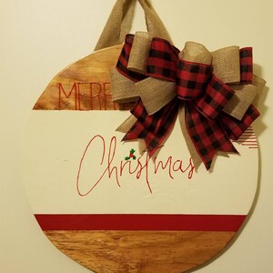 Merry Christmas Round Door / Wall Hanger