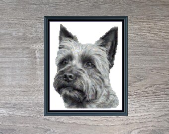 Mini Cairn Terrier Dog Breed Counted Cross-Stitch Pattern (Digital Download)