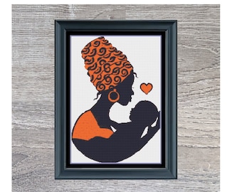 African American Cross Stitch Pattern | Mother's Day Cross Stitch Pattern | Instant PDF Download